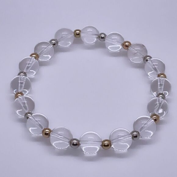 NWT Wool + Pepper Co. Clear Mixed Metals Bracelet - Picture 2 of 4